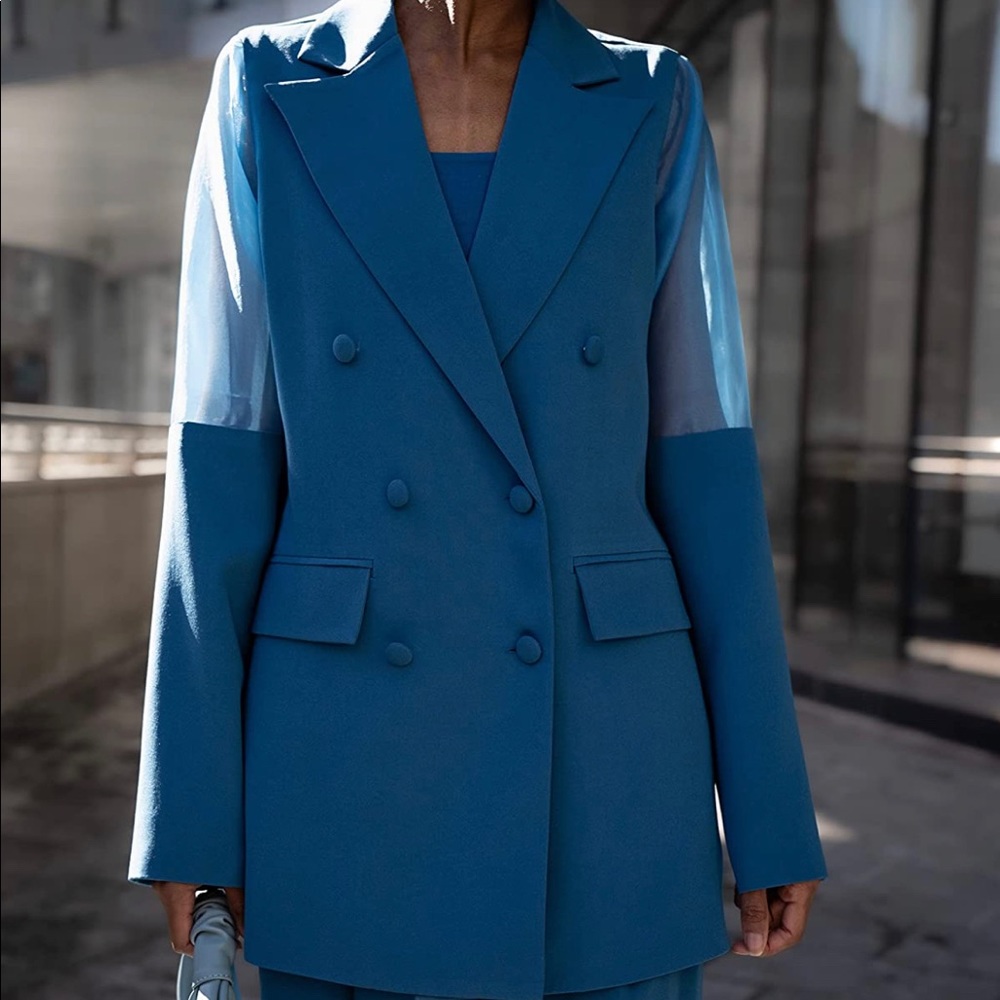 Double Breasted Blue Blazer by Signed Blake Amazon The Drop